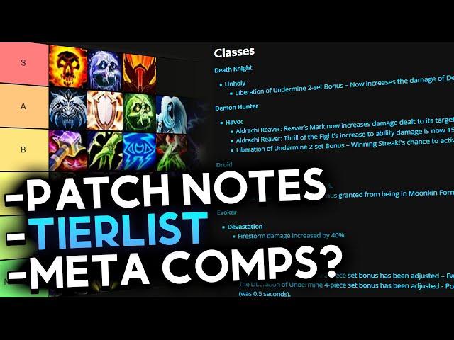 Patch Notes, Tierlist Update, and Possible META Comps for Season 2? (11.1)