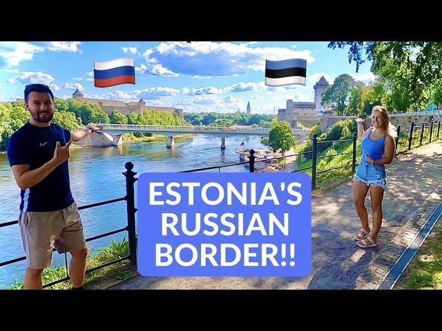 NARVA The Estonian town on the RUSSIAN BORDER CROSSING!