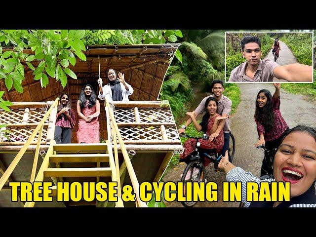 STAY IN TREE HOUSE  CYCLING IN RAIN ️ TRIP മഴയത്തു അടിച്ചു പൊളിച്ചു 