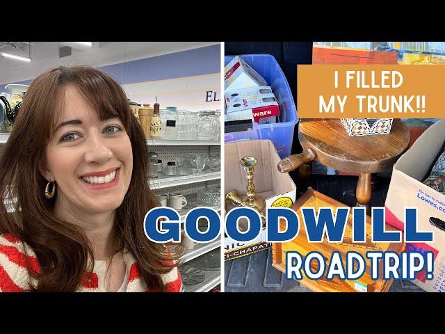 I FILLED MY TRUNK at Goodwill! | Thrift with Me | Vintage Haul