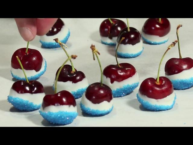 Red, White & Blue Sugared Cherries