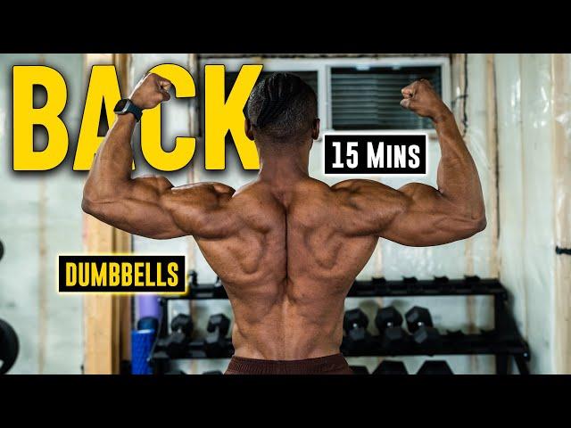 15 Minute Dumbbell Back Workout (No Bench) | Build & Burn #11