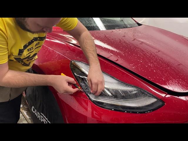 Tesla Model 3 Fender Clear Bra Paint Protection Film Xpel Ultimate Plus Vancouver ClearBra