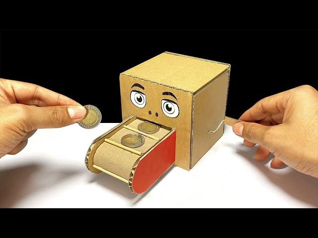 How to Make Coin Bank Box Conveyor Belt | ออมสินสายพานลำเลียง