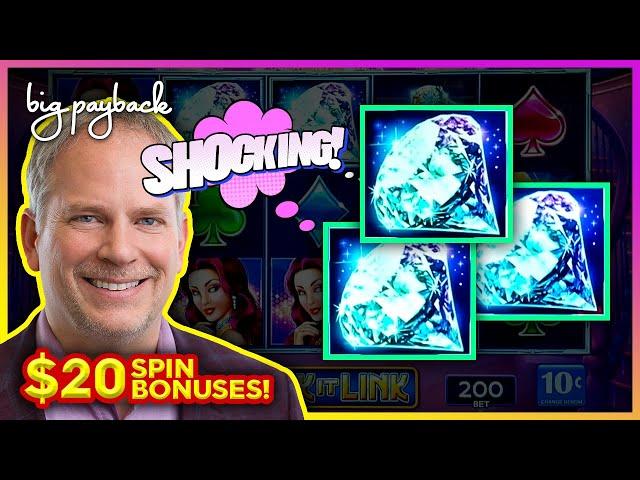 $20/Spin SHOCKING Bonuses on Lock It Link Diamonds Slots!