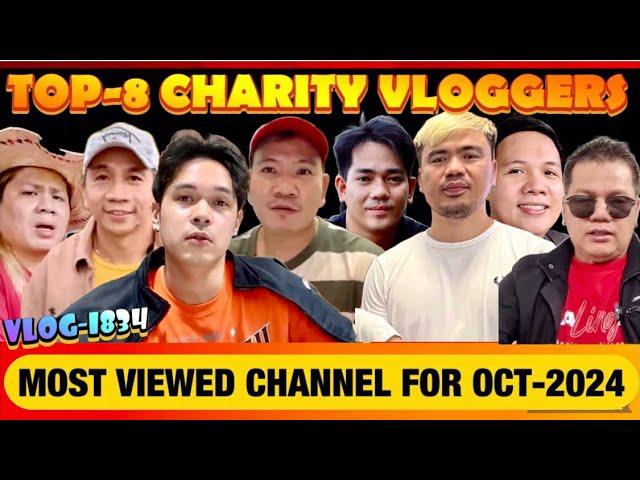 TOP-8 MOST VIEWED CHARITY VLOGGERS FOR OCT-2024 | KALINGAP RAB AT PUGONG BYAHERO HALOS SAME VIEWS?