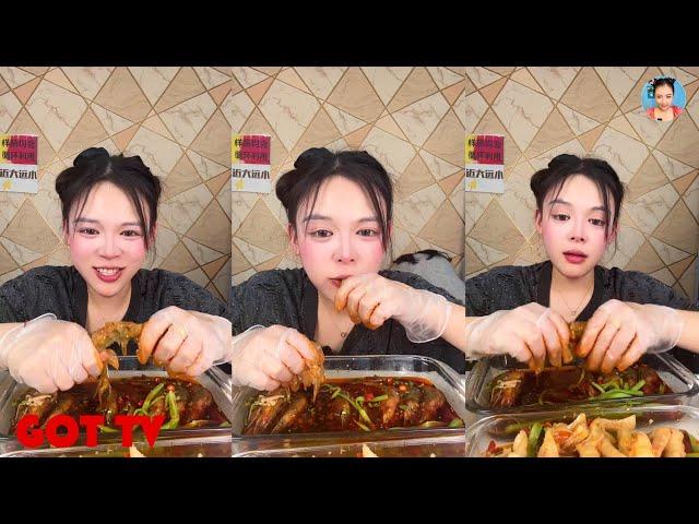 【XiaoYu ASMR】대창 동파육 새우 족발 중국 먹방 샤오위 실시간라이브편집。CHINESE FOOD。151224。5