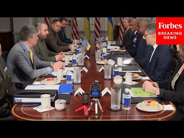 Defense Sec. Lloyd Austin Meets With Ukraine's Minister Of Defense Rustem Umerov At The Pentagon