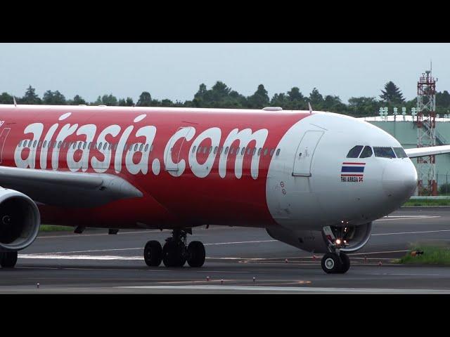 Thai AirAsia X Airbus A330-300 HS-XTI Landing at NRT 34R