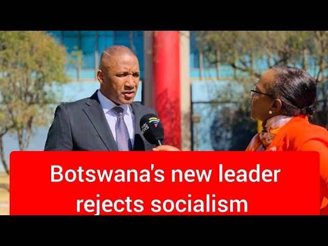 Botswana President elect Duma Boko speaks and rejects capitalism & socialism as takes oath