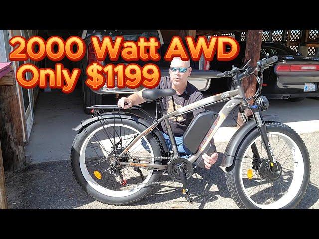 Cheap 2000 watt AWD E bike KAIJIELAISI first ride