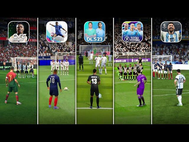 EA FC 24 Mobile vs eFootball 2024 Mobile vs DLS 23 vs Vive Le Football vs Total Football Free Kick