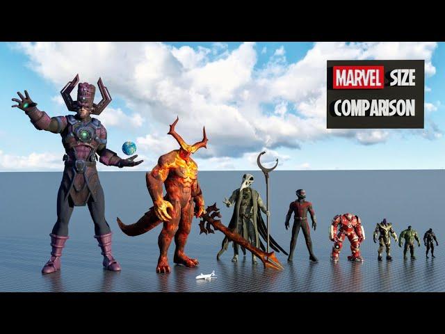 MARVEL Size Comparison | 3d Animation Comparison (60 fps)