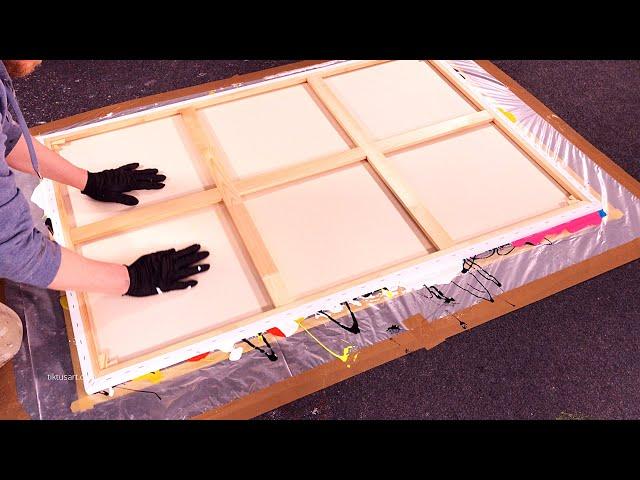 My Biggest Dip Painting - How to Turn your Leftover Paint into Art