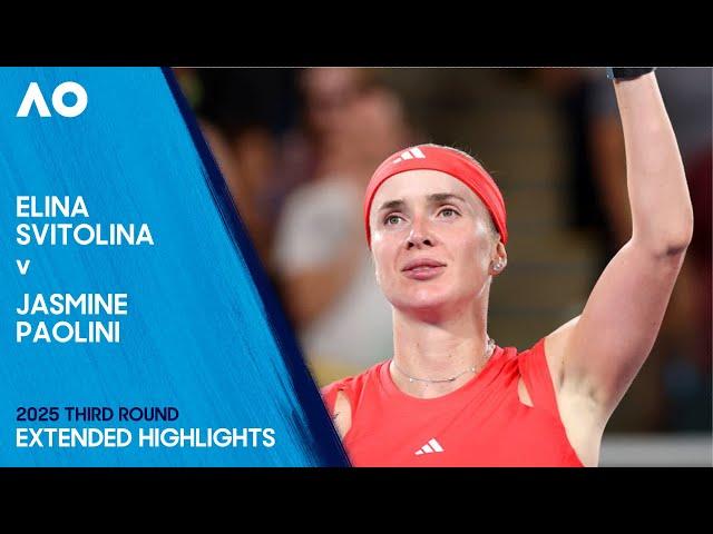 Elina Svitolina v Jasmine Paolini Extended Highlights | Australian Open 2025 Third Round