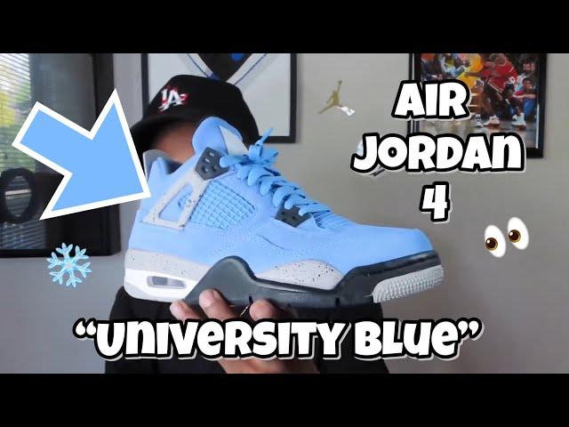 AIR JORDAN 4 RETRO “UNIVERSITY BLUE” (GS) REVIEW AND ON FOOT ️️