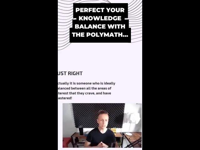 Balance your knowledge as a #polymath