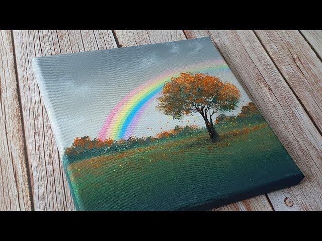 Autumn tree painting idea  / easy acrylic painting for beginners ️