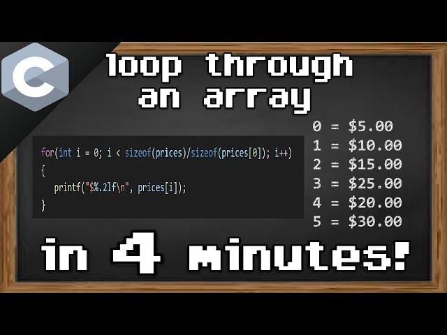 C print an array with loop 