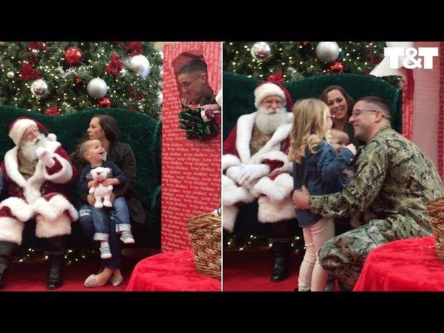 Navy Officer Surprises Kids With Help From Santa