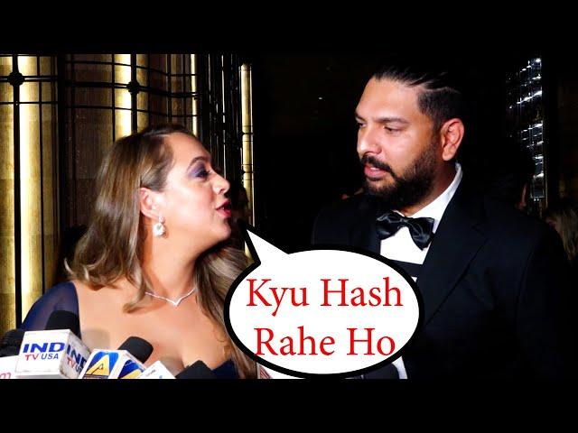 Yuvraj Singh Wife Hazel Keech Gets ANGRY At Him During Event | Watch the Unexpected Moment