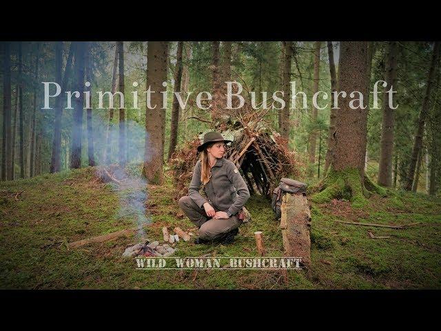 ️Primitive Bushcraft in the dark woods - Primitive technology️ - Vanessa Blank - 5K