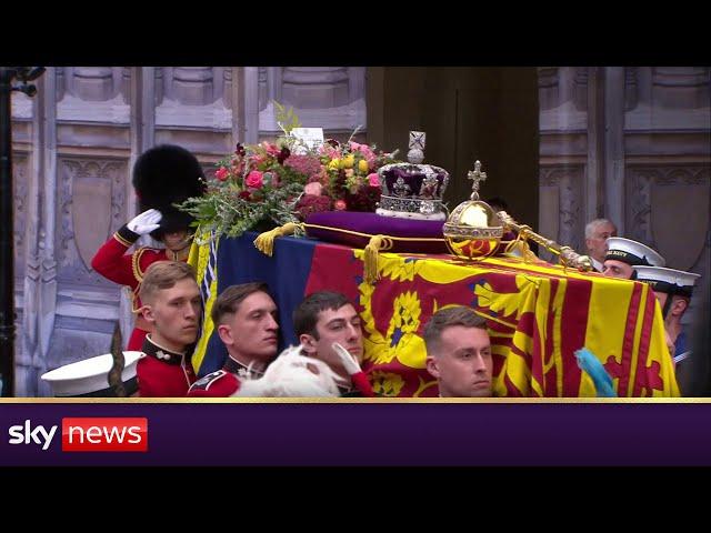 Queen's coffin enters Westminster Abbey