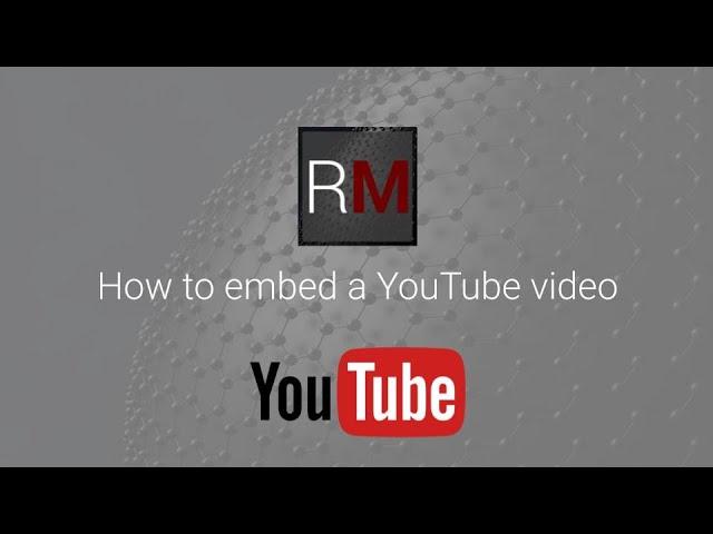 How to embed a YouTube Video