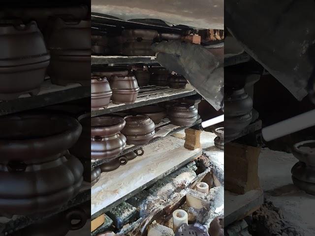 My teapots in the woodfire kiln