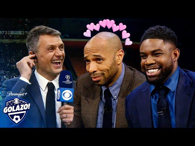 Thierry Henry, Micah & Carragher get starstruck by Paolo Maldini  | CBS Sports Golazo | UCL Today