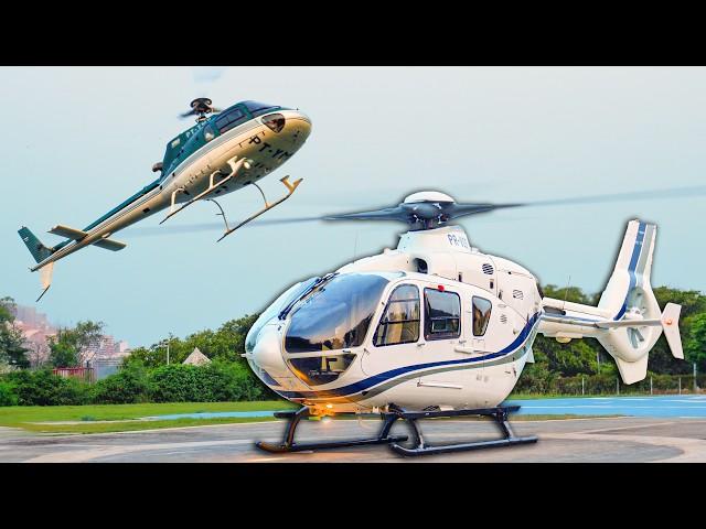 NON-STOP HELICOPTERS LANDING! Airbus H135 & H130 & H125 | Bell 429 & 407 & 505 | Robinson R44