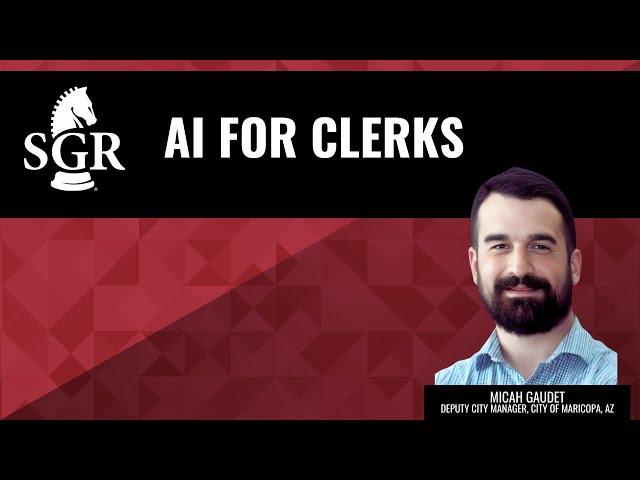 Wednesday Webinar: AI for Clerks