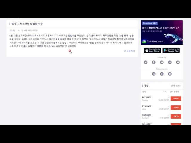 엘살바도르 다음 튀니지 빔 양봉! 비트코인은 아직도 횡보중~