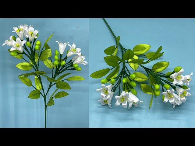 DIY | How To Make Murraya Paniculata Flower From Satin Ribbon Easy | Satin Ribbon Flowers Easy