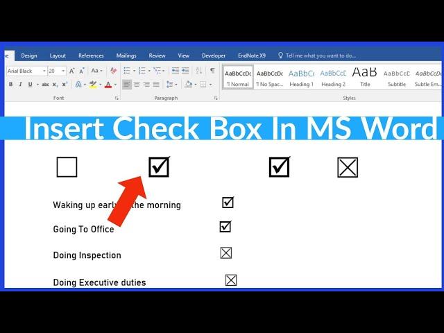 How To Insert Check Box in Microsoft Word | How To Put Tick Box in Word