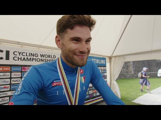 Filippo Ganna - Interview at the finish - Glasgow UCI World Championships ITT 2023