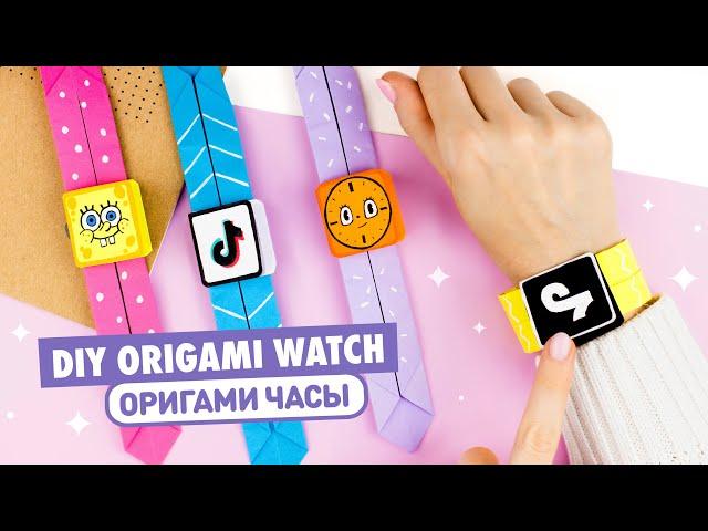 Origami Paper Watch Tik Tok, Spongebob & Miss Minutes | DIY Mini notebook