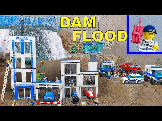 LEGO DAM Breach POLICE STATION - Thief Dynamite - ep 30