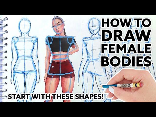 How to Draw FEMALE BODIES Step by Step - Drawing Female Figure for Beginners | Natalia Madej