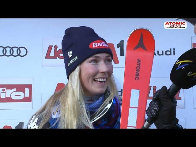 Mikaela Shiffrin  - Lienz women giant slalom, Dec 28, 2023, post race interview #sheskis @atomic