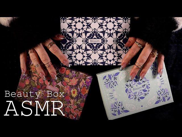 ASMR  TRIPPLE  Beauty Box Unboxing  Blissim  ( soft spoken, tapping, scratching)