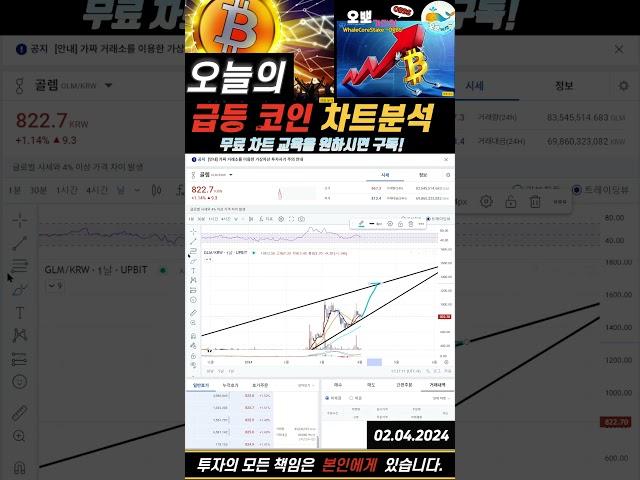 [4/2] 오늘의 급등 코인 "골렘 코인" 간단 차트분석!! 오뽀가디언- 비트코인TV