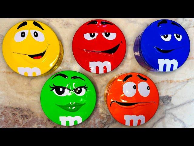 3 Minutes Satisfying with How to Unboxing Delicious M&M'S Candy From 5 Glossy Boxes ASMR