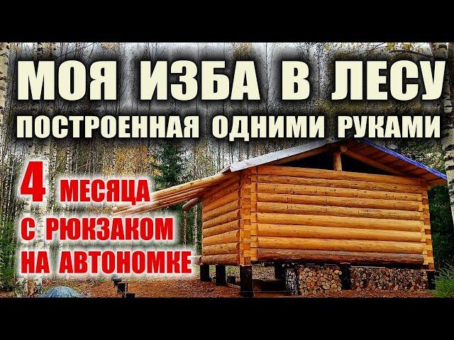 ЧАСТНЫЙ ДОМ СВОИМИ РУКАМИ В ЛЕСУ БЕСПЛАТНО. Продвинутая охотничья изба, как построить в одиночку.