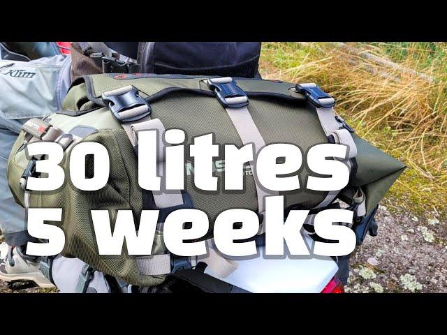 Light packing for long adventure on motorcycle