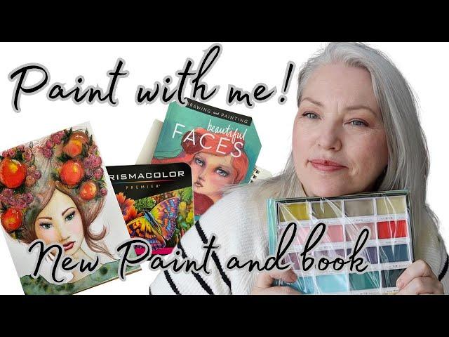 New Art Supplies and Book! Unboxing, Swatch and Paint with me, Kuretake Art Nouveau Palette