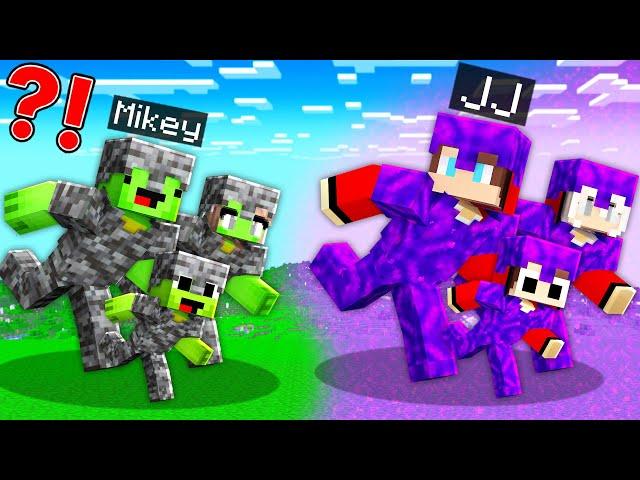 PORTAL ARMOR FAMILY Speedrunners vs BEDROCK ARMOR FAMILY Hunters : JJ vs Mikey in Minecraft Maizen!