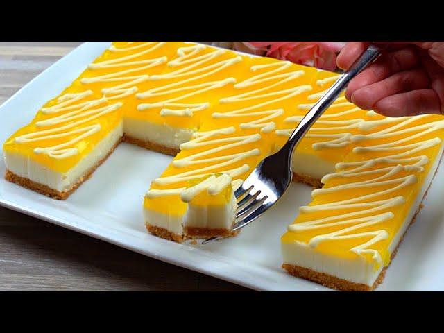 If you have Lemon, Make this Dessert in 10 Minutes! No-Bake, No Gelatin, Easy and Delicious!