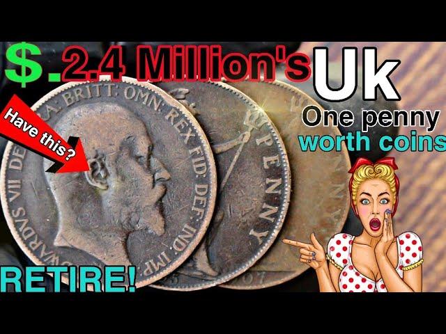 ULTRA 3 UK one penny RARE ONE PENNY 1903,1905,1907 COINS WORTH LOT OF MONEY! Coins worth money!