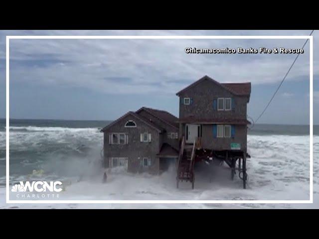 Beach home collapses into the ocean on North Carolina Outer Banks